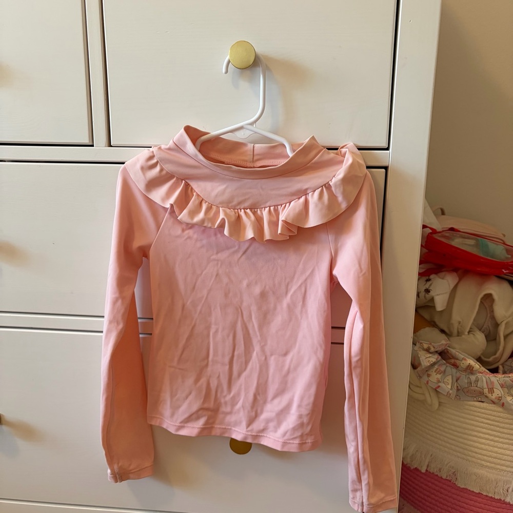 Janie and Jack Pink Long Sleeve Rashguard Size 5